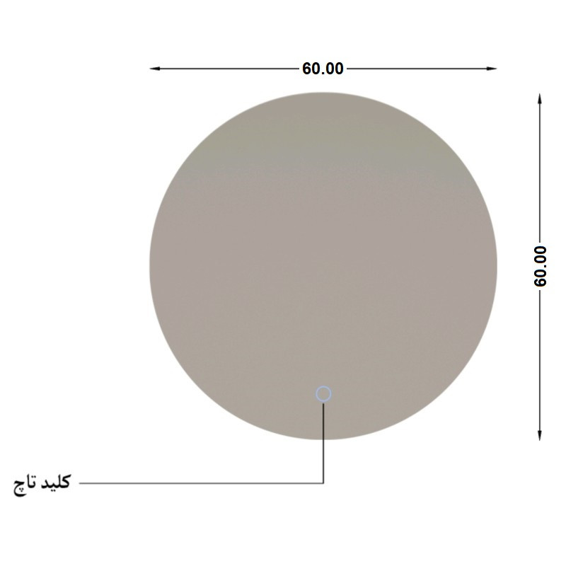 آینه سرویس بهداشتی تارا دکور مدل لمسی ضدبخار کد tc151