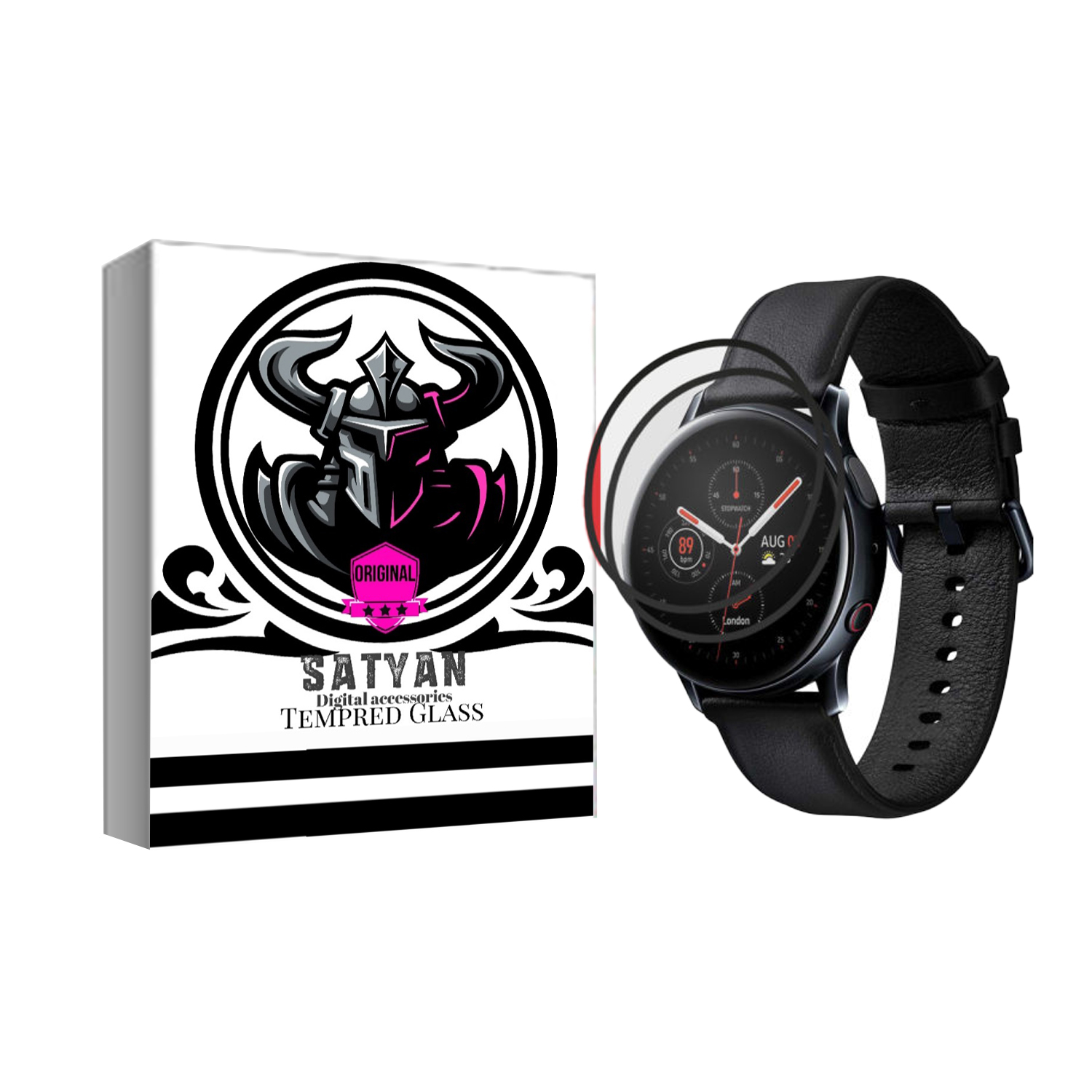 محافظ صفحه نمایش ساتیان گلس مدل PMMA مناسب برای ساعت هوشمند سامسونگ Galaxy Watch Active 2 44 mmبسته دوعددی