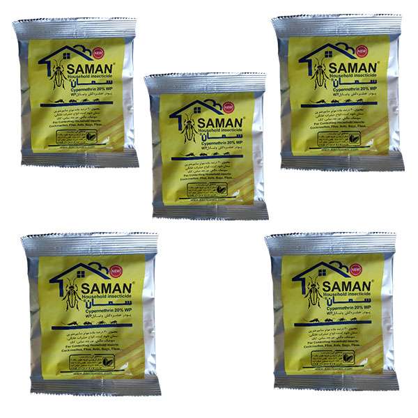 پودر حشره کش سمان مدل سایپرمترین 20% WP مجموعه 5 عددی