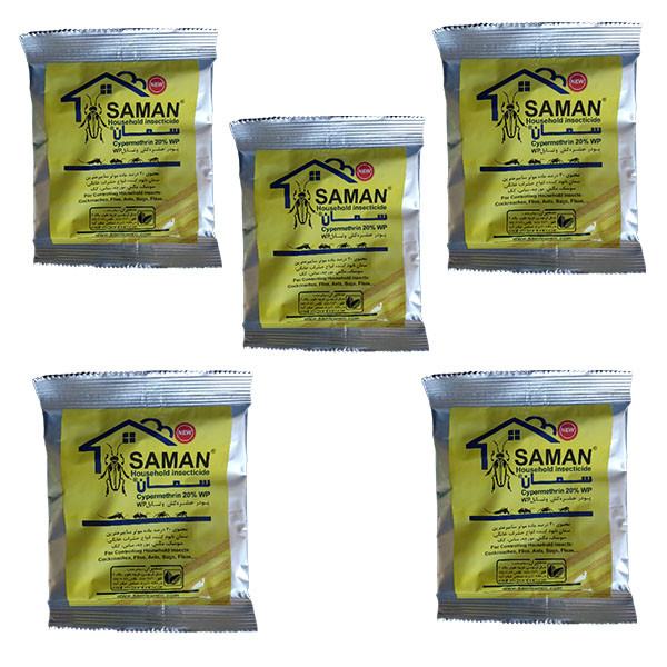 پودر حشره کش سمان مدل سایپرمترین 20% WP مجموعه 5 عددی