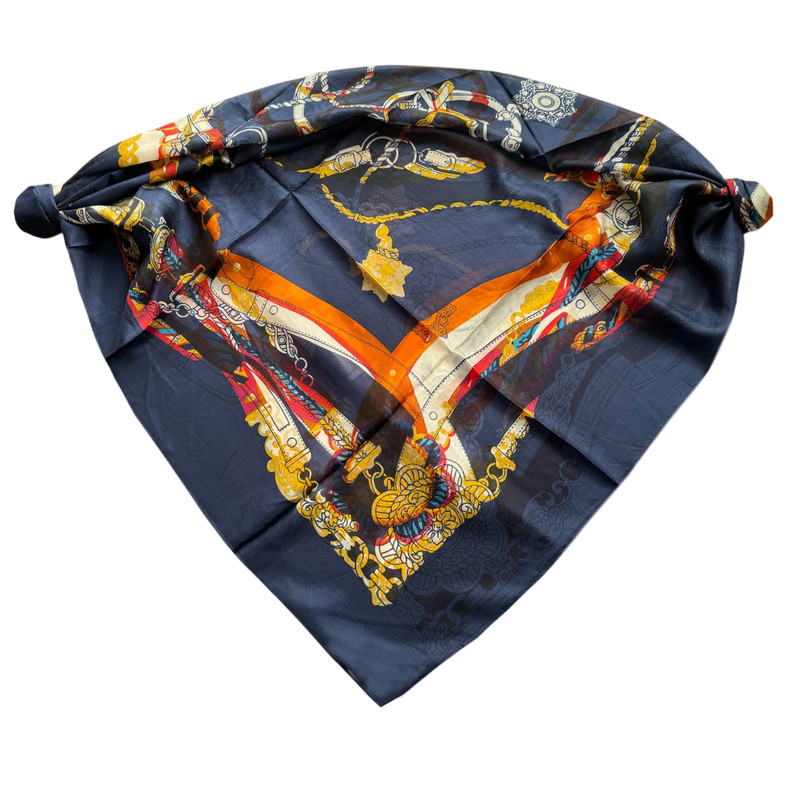 روسری زنانه مدل حریر ابرشیم زنجیره ای کد 7