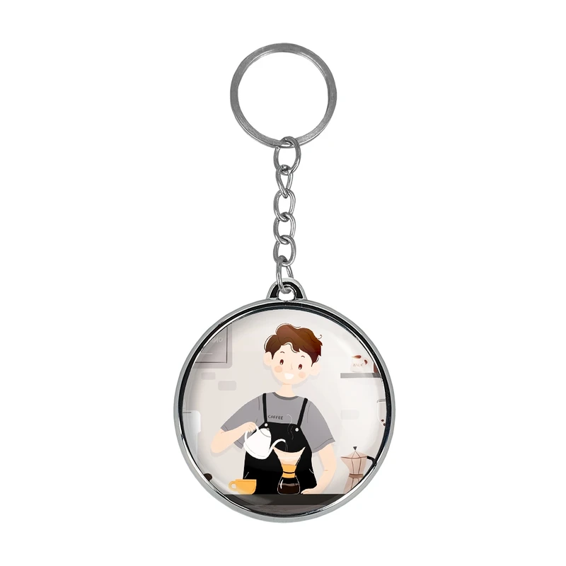 جاکلیدی خندالو طرح باریستا کافه چی مدل دوطرفه کد 2813528136