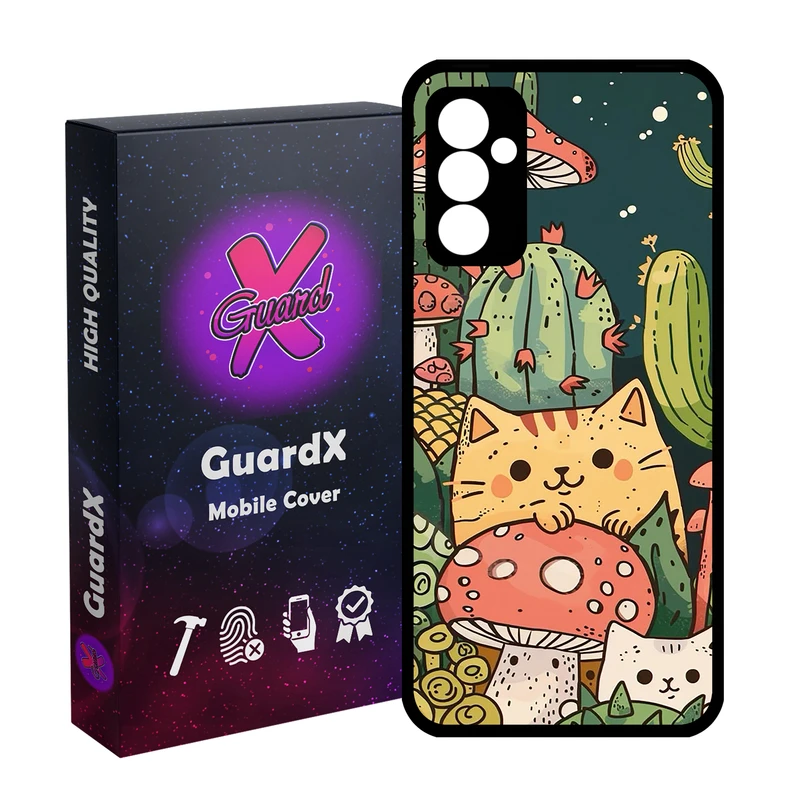 کاور گارد ایکس طرح گربه مدل Glass10782 مناسب برای گوشی موبایل سامسونگ Galaxy A34 / A34 5G
