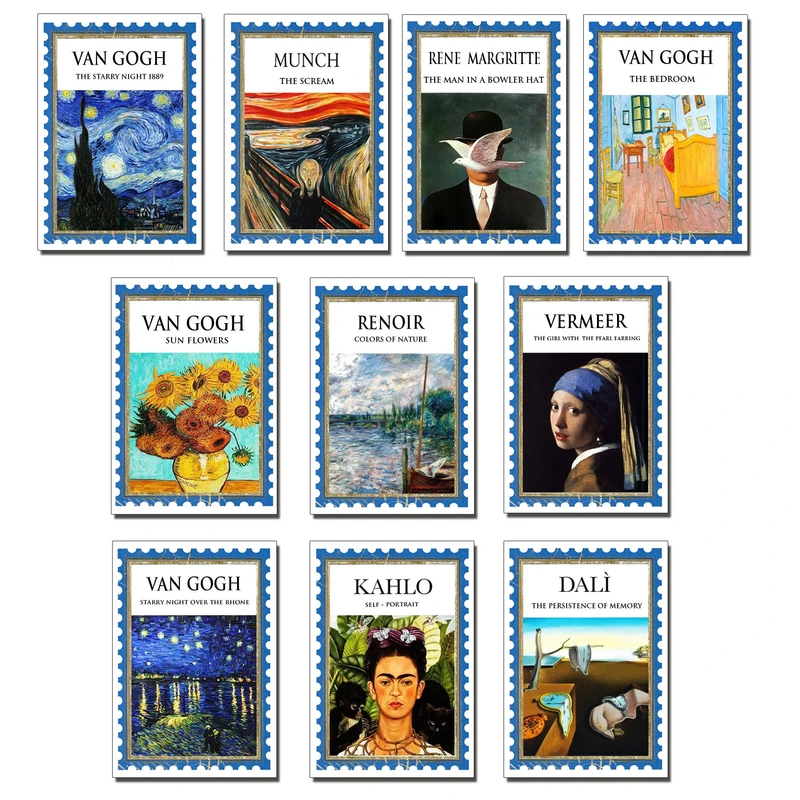 برچسب مدل تمبرهای هنری طرح Artist بسته 10 عددی