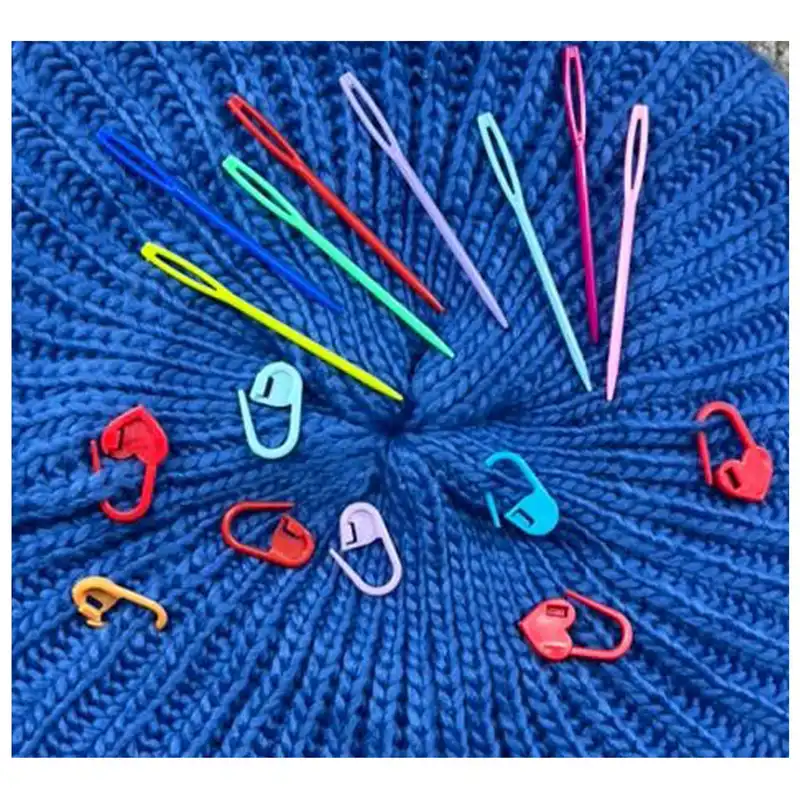 قلاب بافتنی مدل ZHL-S-3.0mm به همراه سنجاق نشانه گذار بافتنی و سوزن دوخت کاموا مجموعه 4عددی