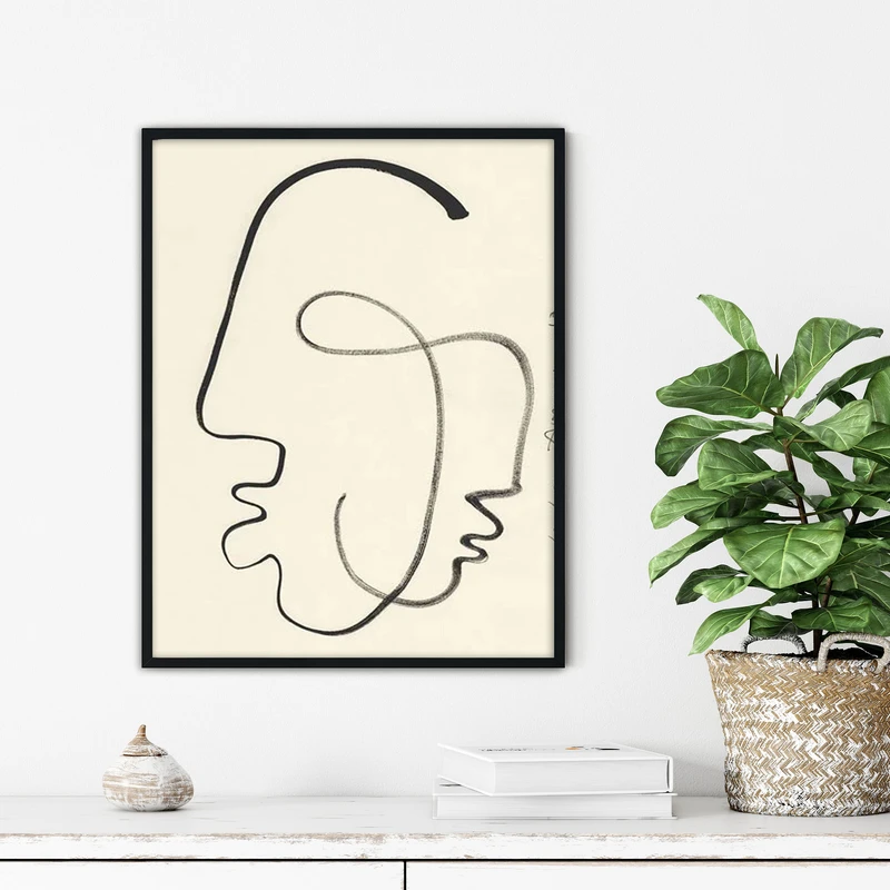 تابلو آتریسا طرح لاین آرت مدرن مدل ATFL32 فریم مشکی