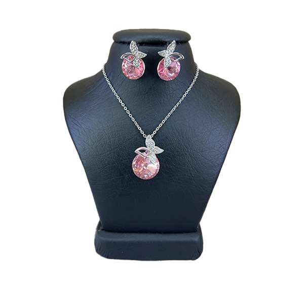 نیم ست نقره زنانه سواروسکی مدل پروانه خاص کد 49866