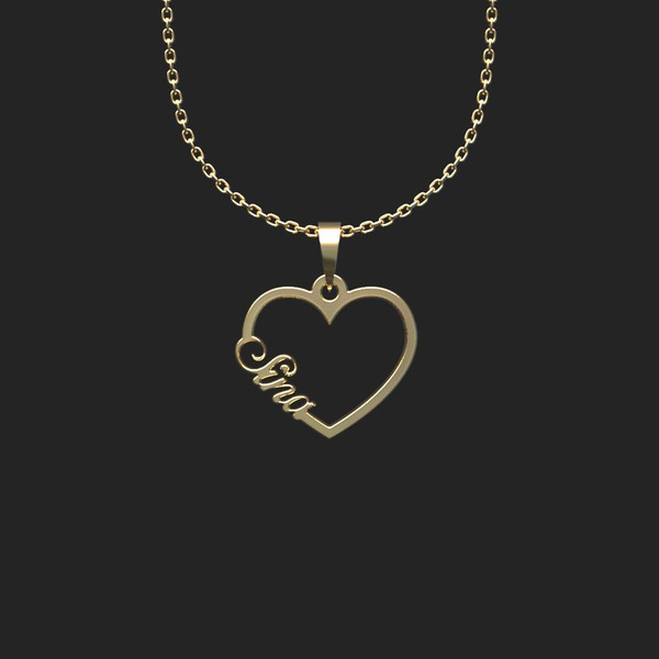 گردنبند طلا 18 عیار زنانه مدوپد مدل اسم سینا sina کد HE2-1-1132