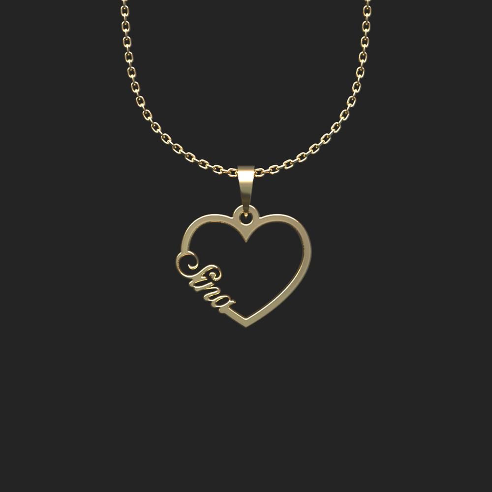 گردنبند طلا 18 عیار زنانه مدوپد مدل اسم سینا sina کد HE2-1-1132 -  - 1