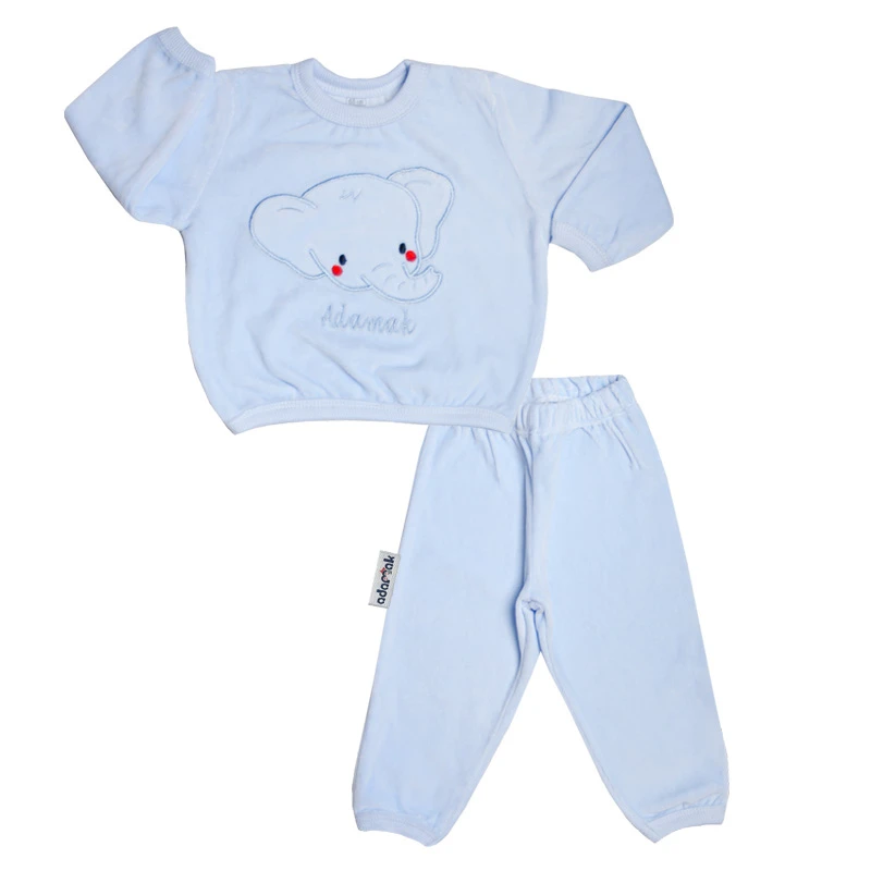 ست بلوز آستین بلند و شلوار راحتی نوزادی آدمک مدل فیل کد 110069 