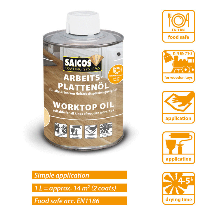 روغن طبیعی چوب سایکوز مدل WorkTop 3355 بیرنگ مات حجم 500 میلی لیتر