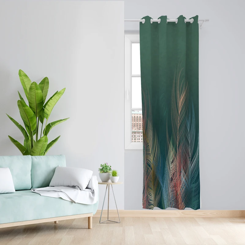 پرده طرح پر مدل مخمل پانچی کد 2668 z سایز 140x200 سانتی متر