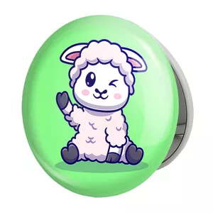 آینه جیبی خندالو طرح  حیوانات بامزه گوسفند مدل تاشو کد 25441 