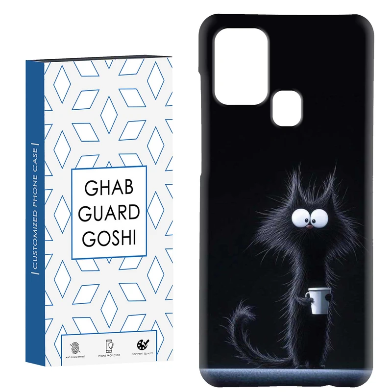 کاور قاب گارد گوشی طرح گربه سیاه کد Dimo-808 مناسب برای گوشی موبایل سامسونگ Galaxy A21s