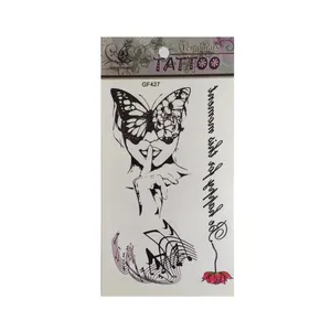 تتو موقت طرح پروانه و نوشته و نت موسیقی کد 427