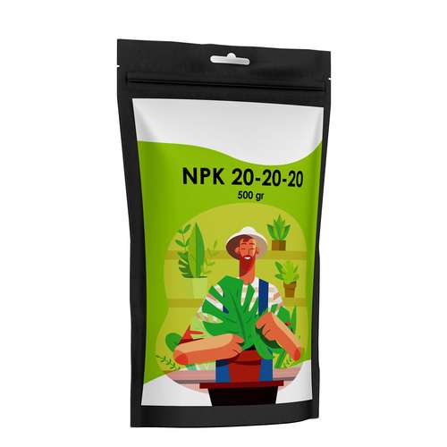 کود کامل گیاهان آپارتمانی مدل NPK 20-20-20 وزن 500 گرم