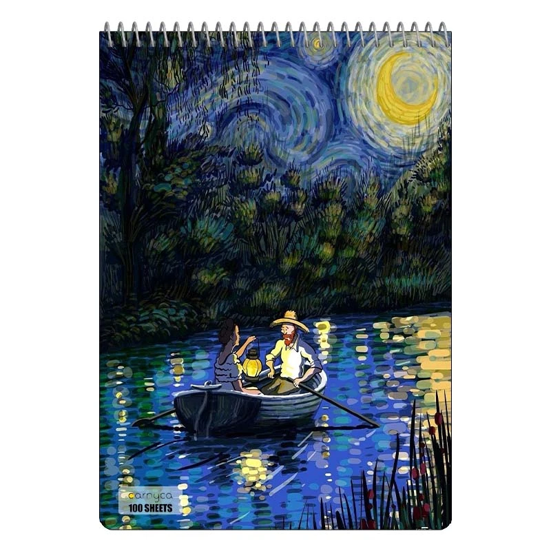 دفتر شطرنجی 100 برگ کارنیکا طرح فانتزی ون گوگ Van Gogh Fantasy کد 19800