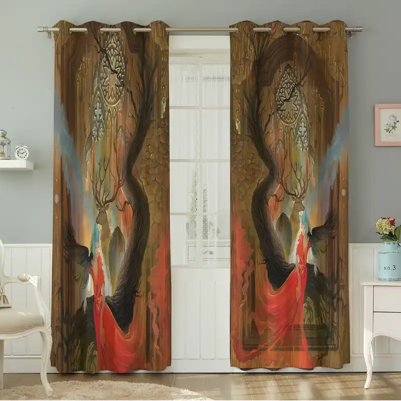 پرده نیروانا طرح سنتی مدل مخمل کد 4930 سایز 140×280 سانتی متر