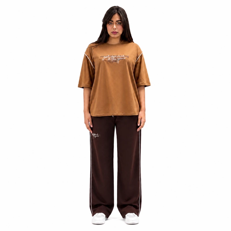 ست تی‌شرت آستین کوتاه و شلوار راحتی زنانه مدل بلورد 3050