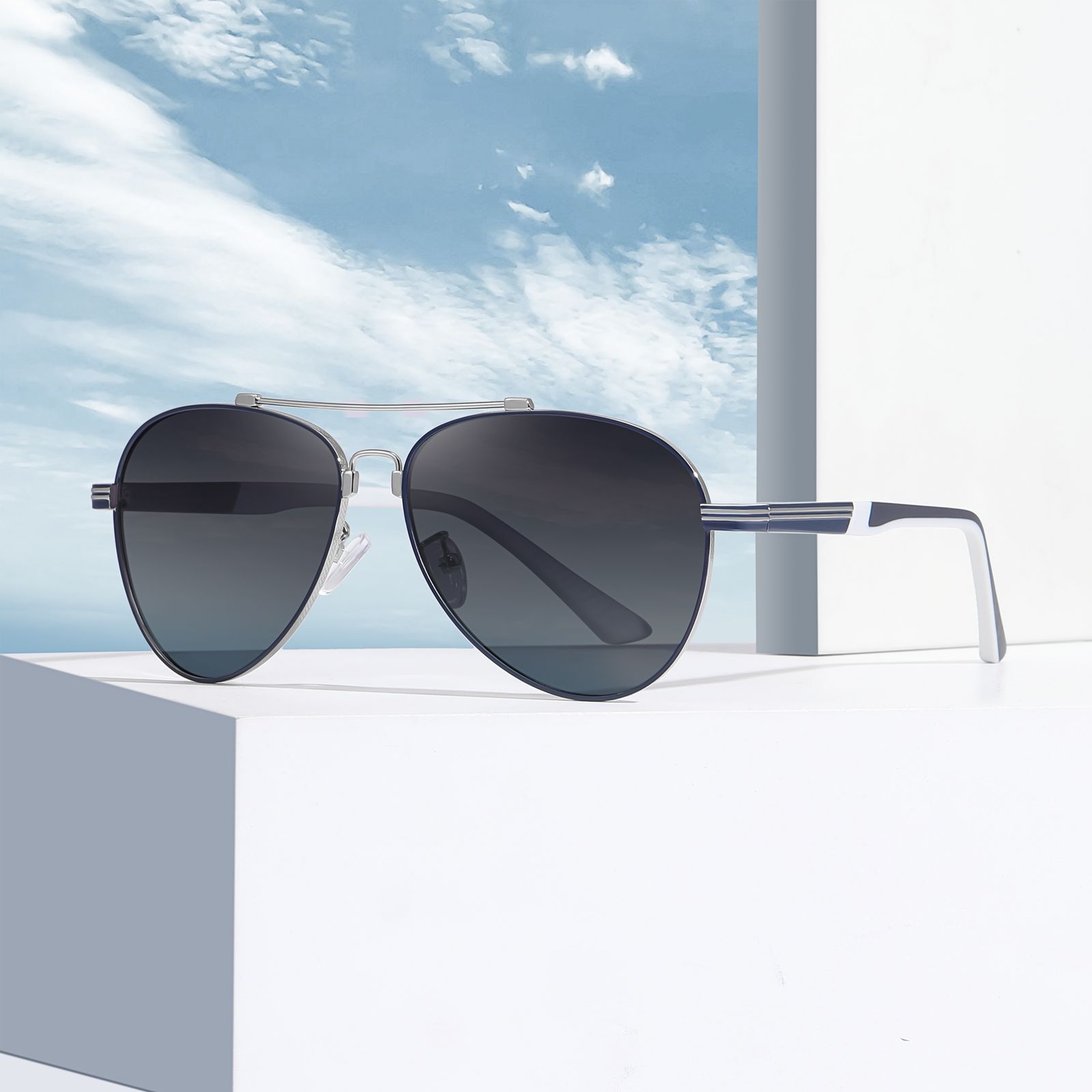 عینک آفتابی خلبانی پلاریزه آلبرت وگ مدل JS8528C05-P120 Polarized Flex - - 9