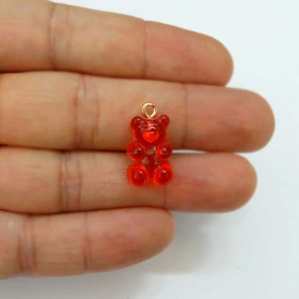 آویز گردنبند دخترانه مدل خرس بامزه کد 182 بسته 4 عددی