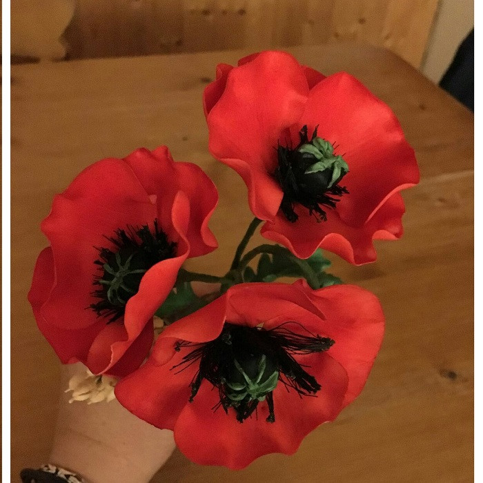 سیلیکون قالب گیری به گز مدل گل شقایق مجموعه 3 عددی