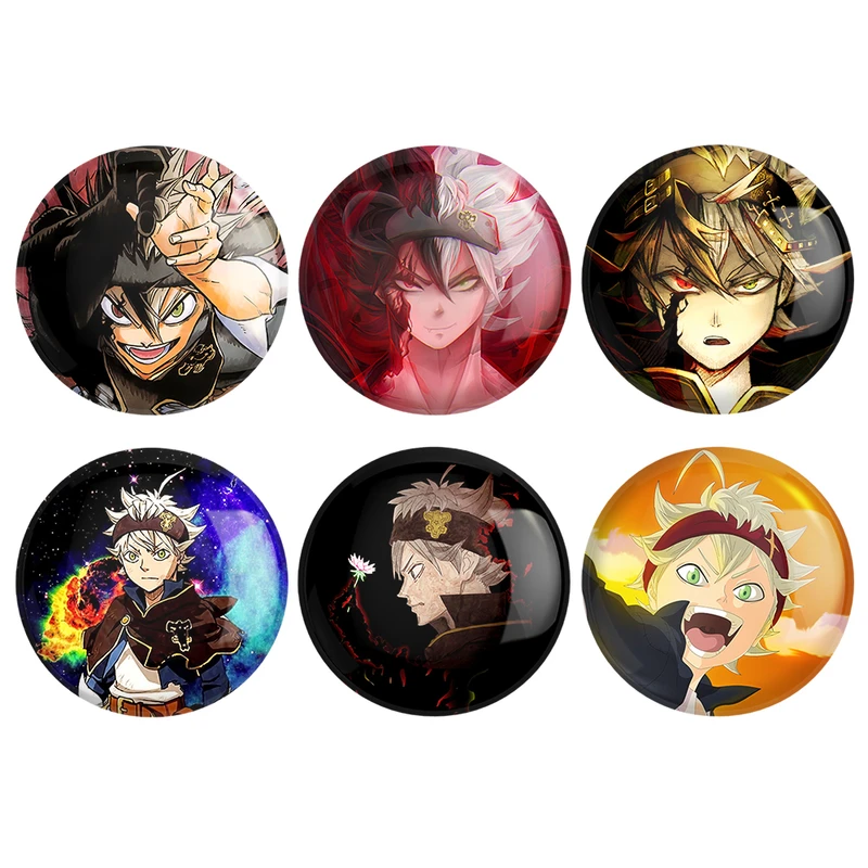 مگنت خندالو طرح انیمه بلک کلاور مدل Black Clover کد 480A مجموعه 6 عددی