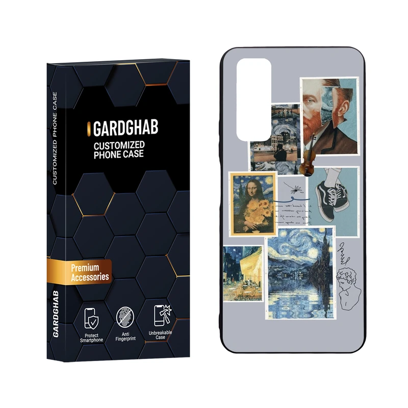  کاور گارد قاب مدل دور ژله ای پشت گلس هنری مناسب برای گوشی موبایل هوآوی Y7a