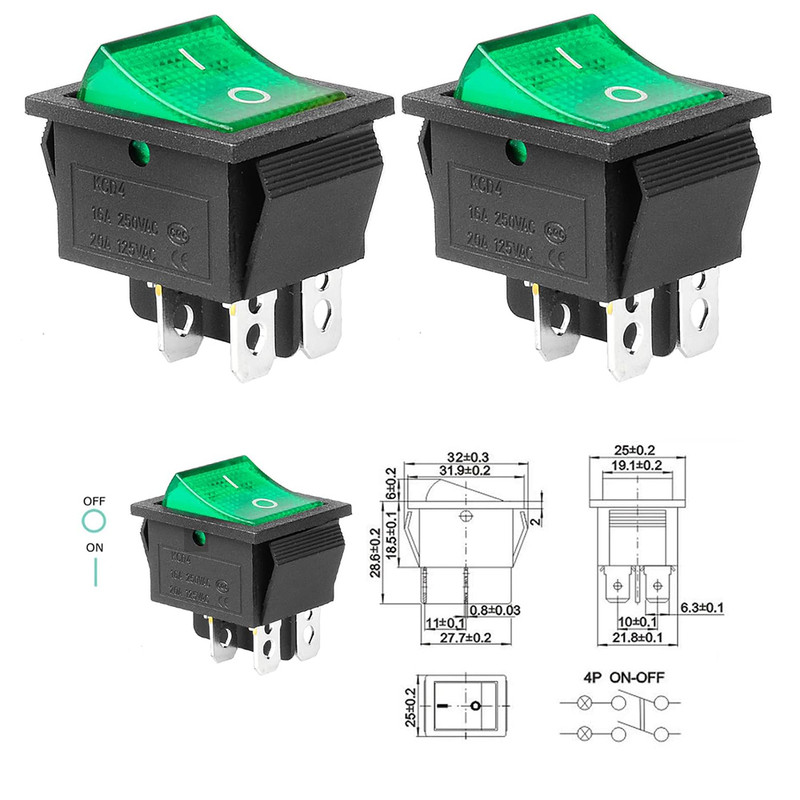 کلید راکر مدل 4 پایه کد KCD4 بسته 5 عددی کلید راکر مدل 4 پایه کد KCD4 بسته 5 عددی