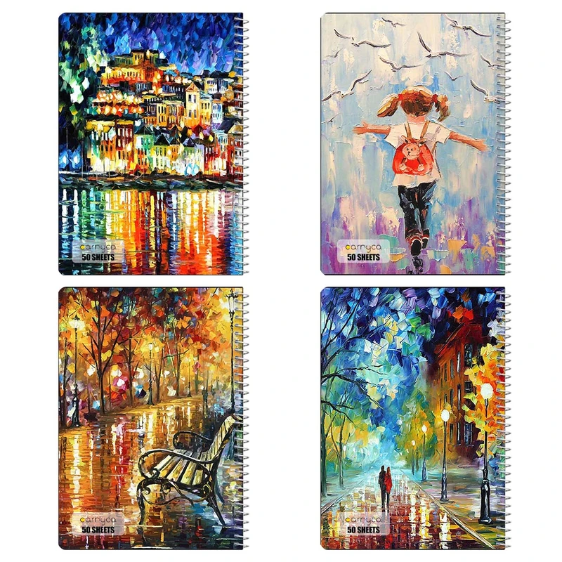 دفتر نقاشي 50 برگ کارنيکا طرح نقاشی‌های آبرنگی Watercolor Paintings کد 70742 مجموعه 4 عددی