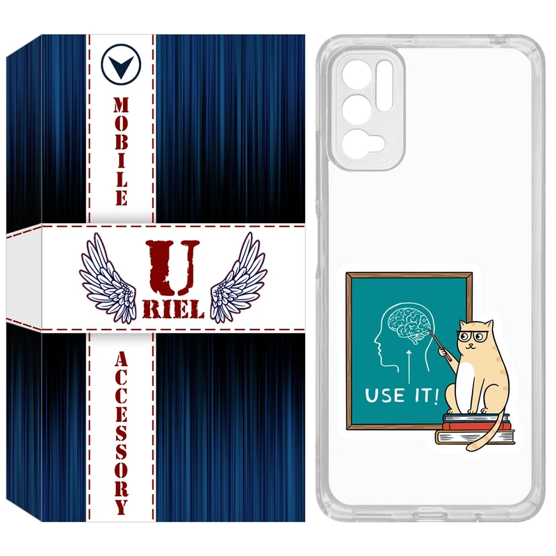 کاور یوریل مدل Clear کد 95 طرح گربه عاقل مناسب برای گوشی موبایل شیائومی Redmi Note 10 5G / Note 11SE / Poco M3 Pro