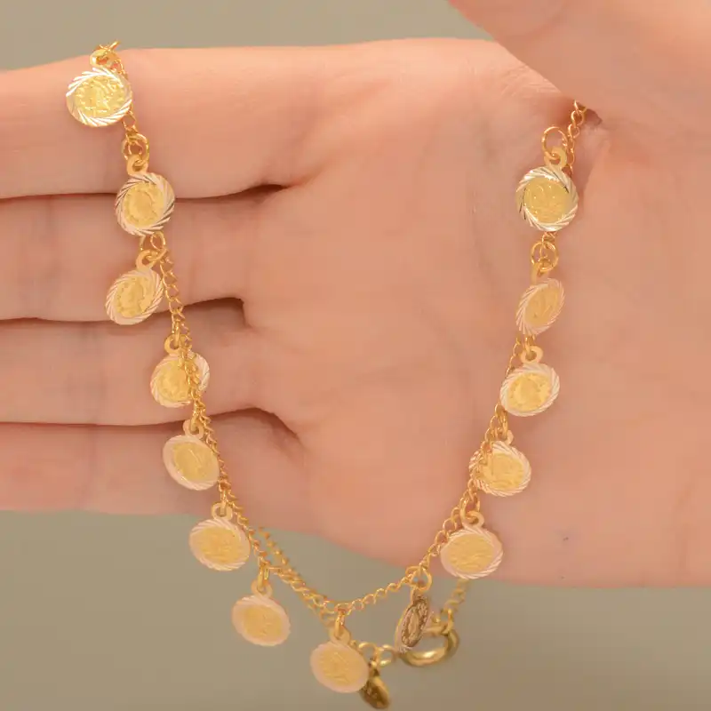 گردنبند طلا 18 عیار زنانه طلای مستجابی مدل پولکی  کد 802