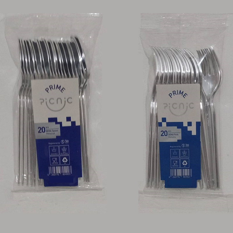 قاشق و چنگال یکبار مصرف پیکنیک مدل K.B.S  مجموعه 40 عددی