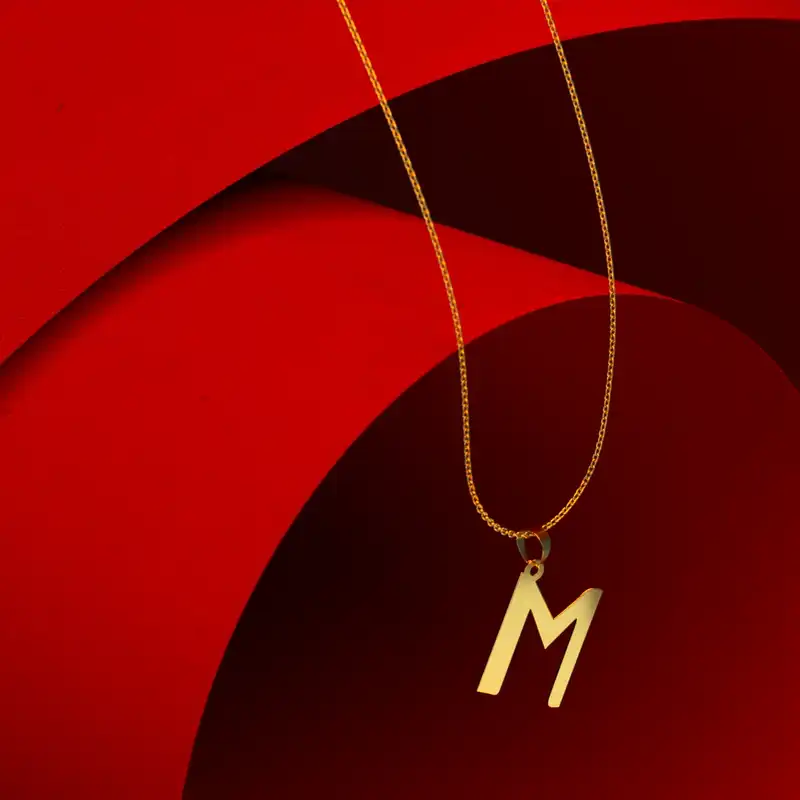 گردنبند طلا 18 عیار زنانه مدوپد مدل حرف M کد H3-1-1247