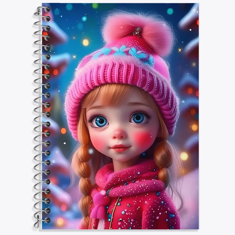 دفتر زبان 50 برگ خندالو مدل سه خط طرح دخترانه کیوت کد F6158