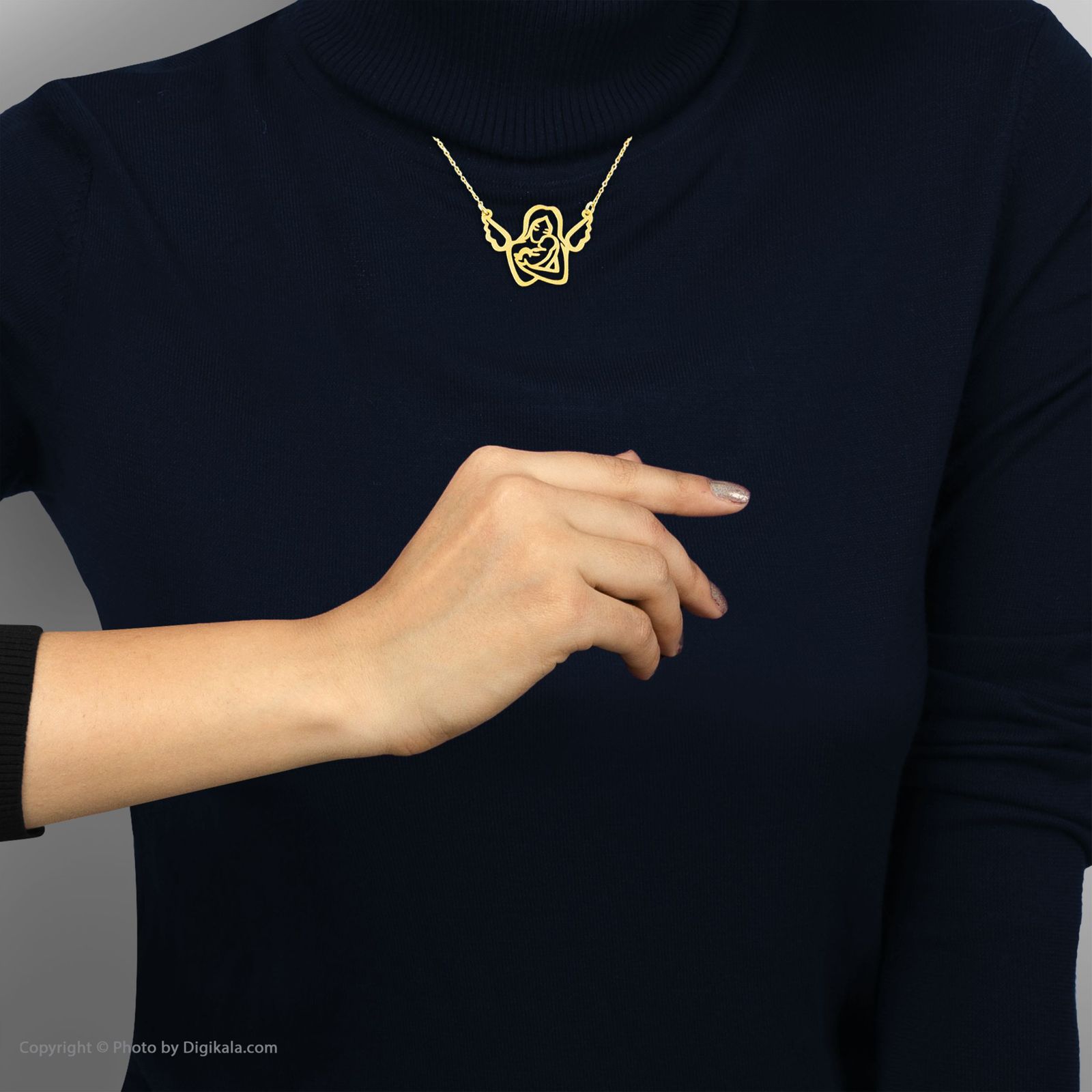 گردنبند طلا 18 عیار زنانه کانیار گالری طرح مادر مدل NE105 -  - 6
