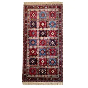 فرش دستباف دو متری طرح خشتی مدل یلمه قشقایی کد 904
