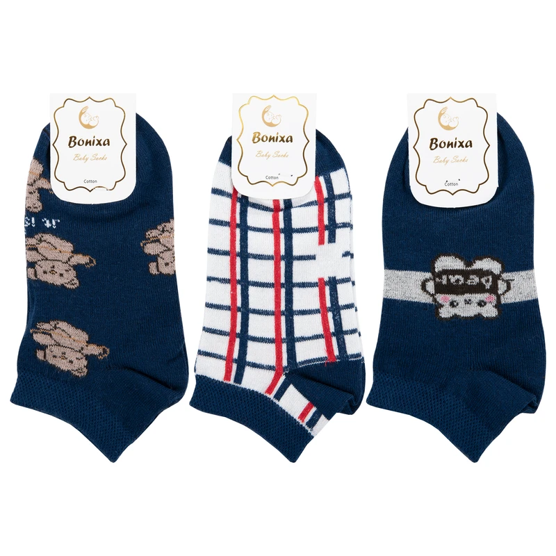 جوراب ساق کوتاه بچگانه بونیکسا مدل BX43-2 مجموعه 3 عددی