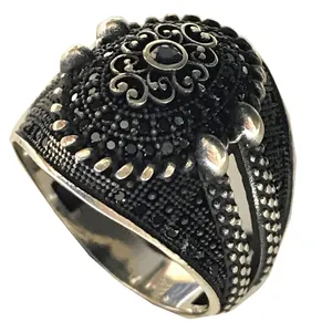 انگشتر نقره مردانه مدل اسپرت 4 چنگ نگین مارکازیت