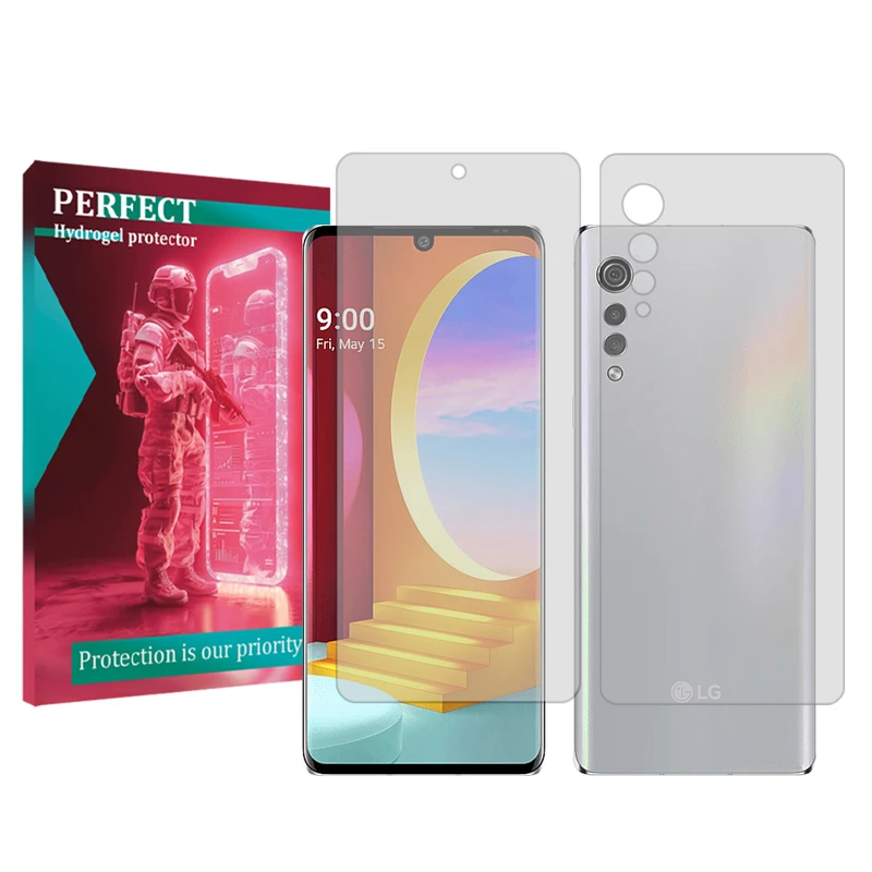 محافظ صفحه نمایش شفاف پرفکت مناسب برای گوشی موبایل ال جی Velvet به همراه محافظ پشت گوشی