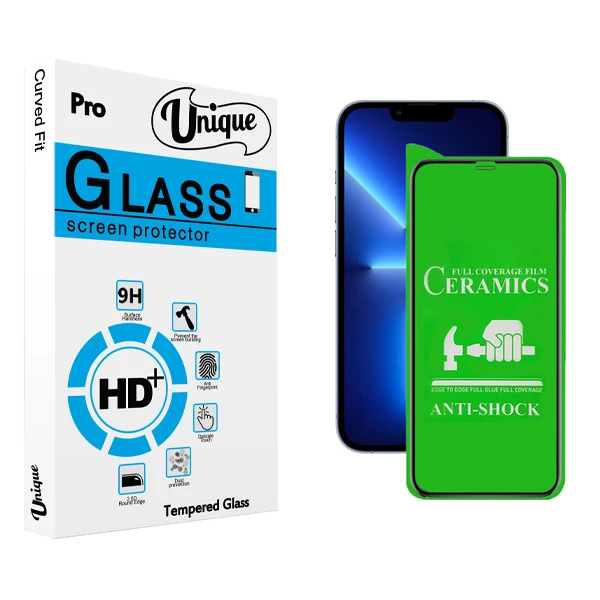 محافظ صفحه نمایش سرامیکی یونیک مدل +Pro مناسب برای گوشی موبایل اپل iPhone 13 Pro