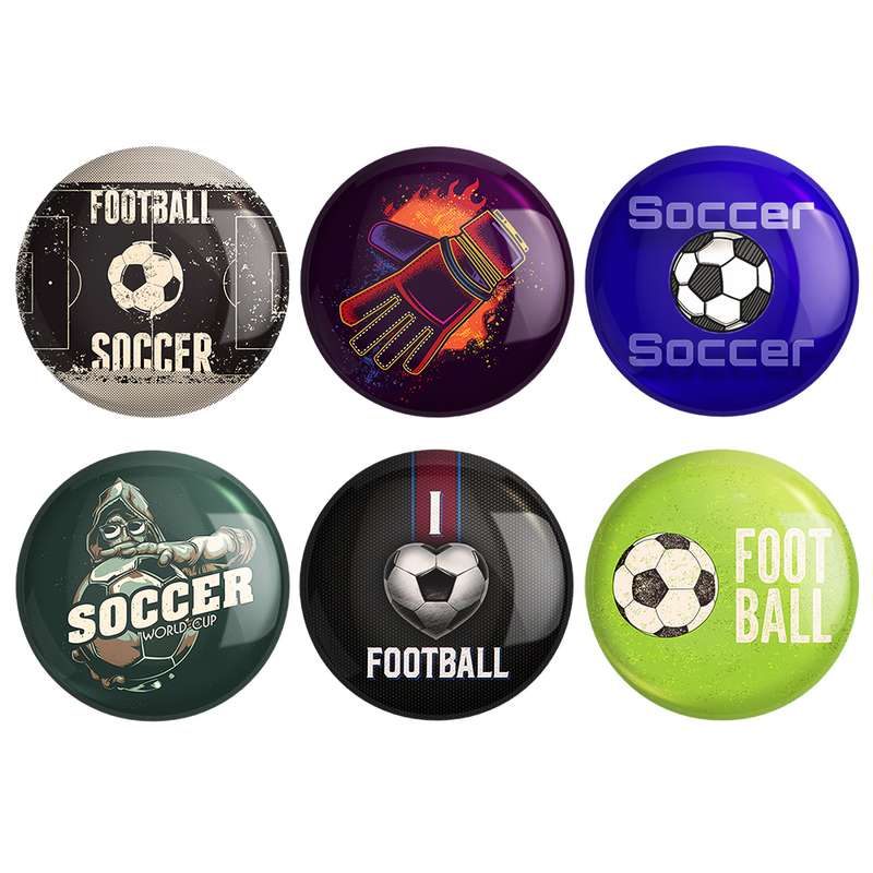 مگنت خندالو طرح فوتبال Football کد 1665B مجموعه 6 عددی
