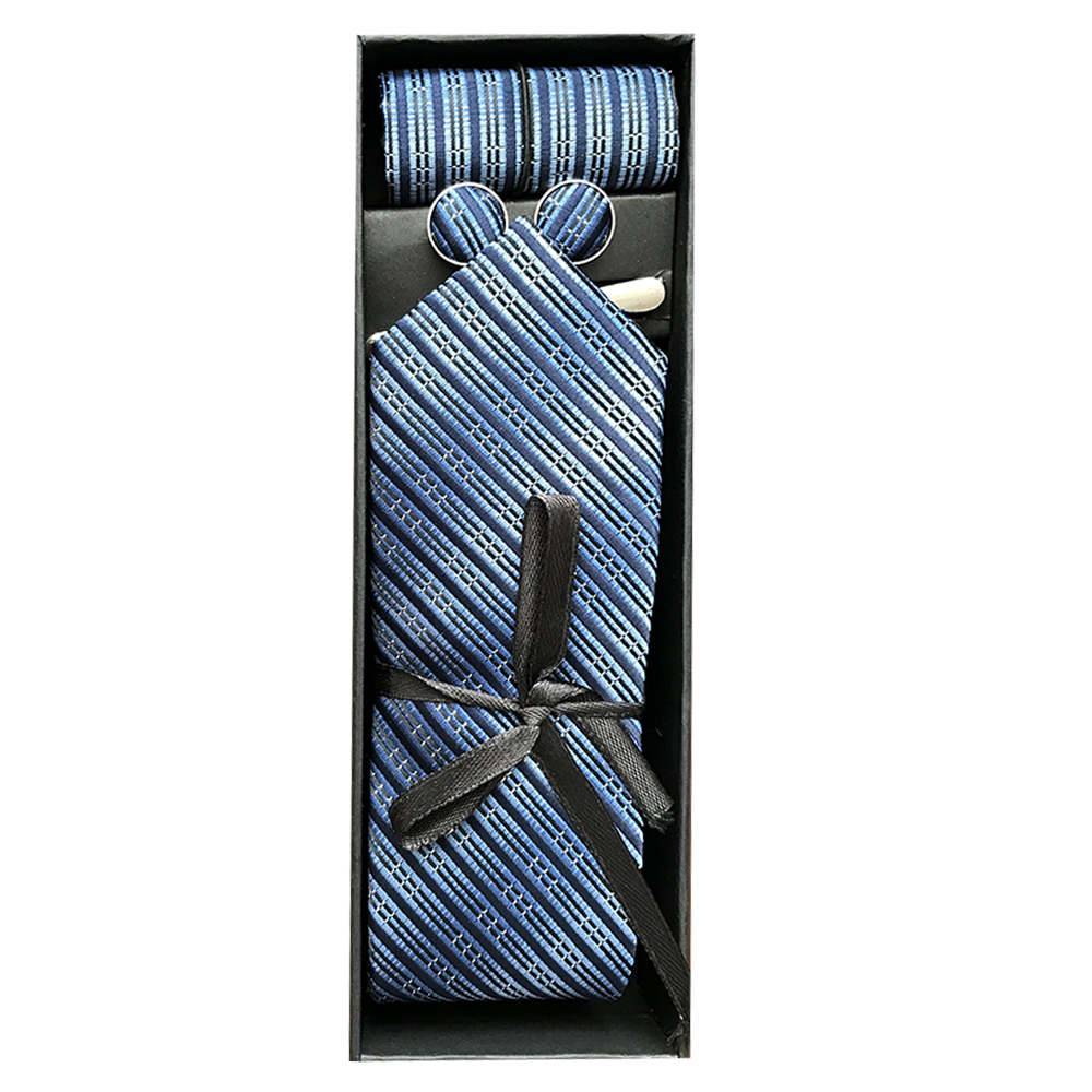 ست کراوات و دستمال جیب و دکمه سردست مردانه مدل SET 009 