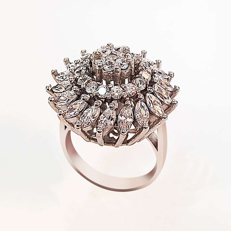 انگشتر نقره زنانه مدل جواهری کد NG2201