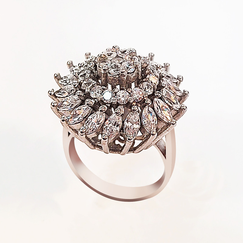 انگشتر نقره زنانه مدل جواهری کد NG2201