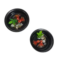 ظرف ماهی هفت سین سرامیکی مدل سنگ براق مجموعه 2 عددی