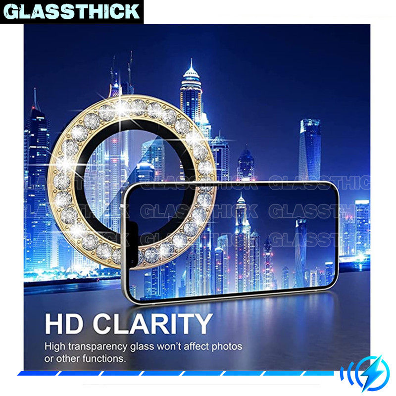 محافظ لنز دوربین گلستیک مدل Ring Metal Diamond مناسب برای گوشی موبایل سامسونگ Galaxy A54 5G