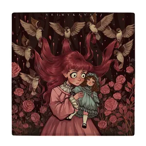 کاشی کارنیلا طرح دختر و عروسک مدل لوحی کد klh1998