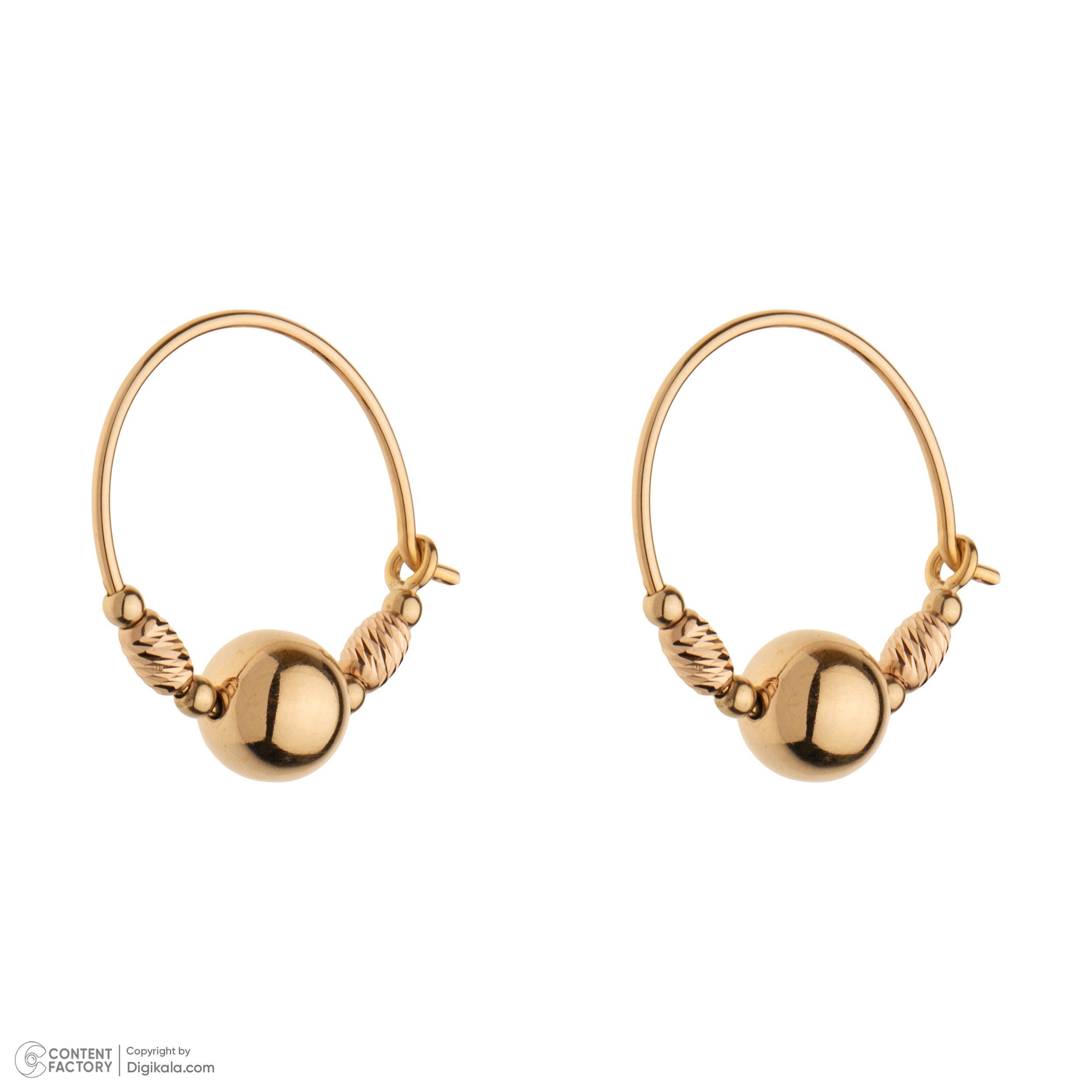 گوشواره حلقه‌ای طلا 18 عیار زنانه گلدم مدل E-3070010