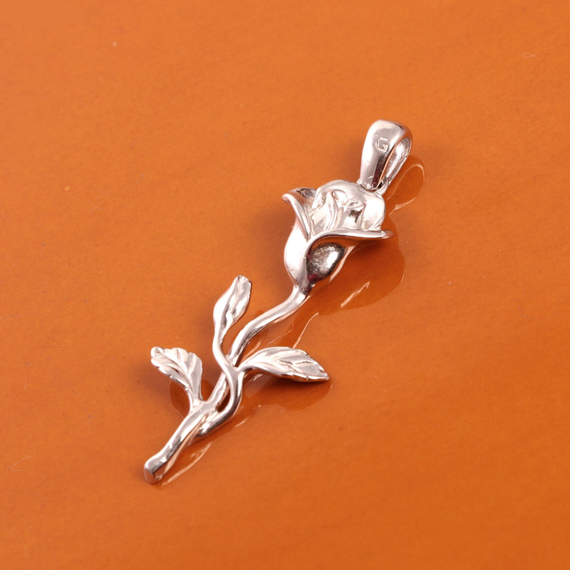 آویز گردنبند نقره زنانه آمیتیس مدل شاخه گل کد AMT_M036